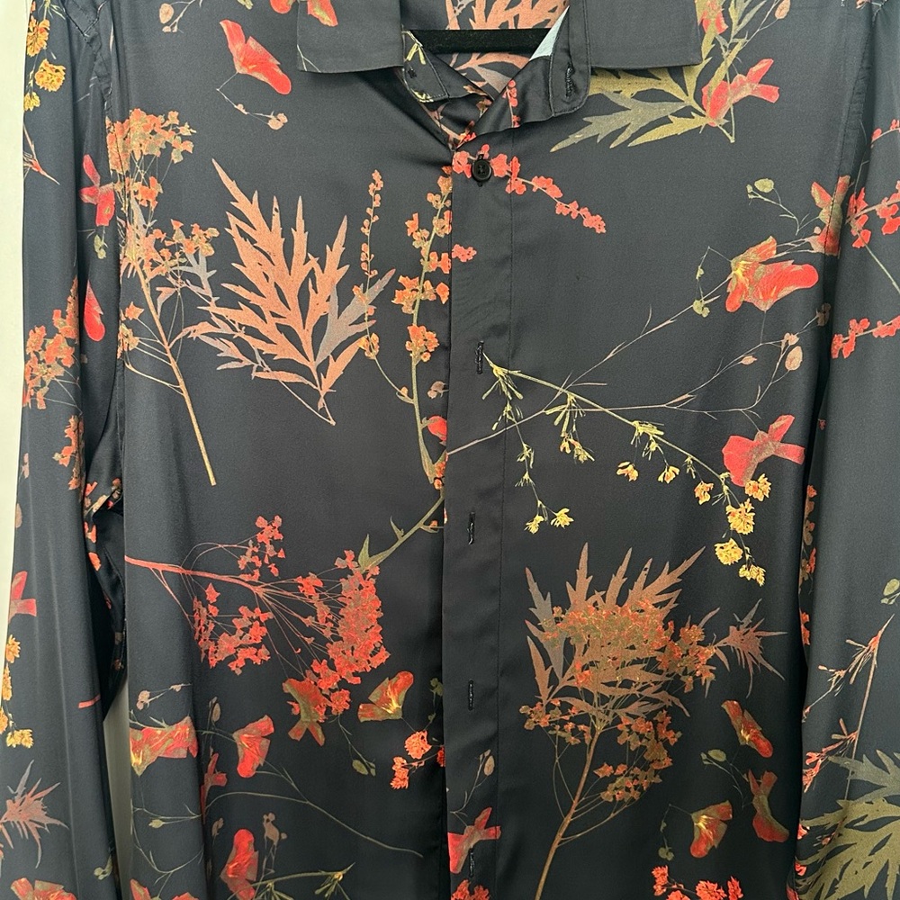 ASOS Black Floral Casual Button Down Shirt